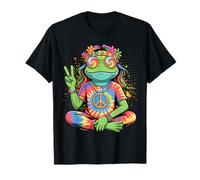 Tie-Dye Hippie Frog, Peace Sign, 70s Party & 60s Costume T-Shirt
