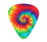 Tie Dye Hippies 12-Pack Guitar Picks Set – Unique Single-Sided Printed Picks With Abs Material For Acoustic, Electric Guitars & Ukuleles