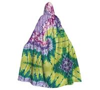 Tie Dye Hippies Adult Halloween Party Cloak-Stylish Pumpkin Theme Hooded Wizard Robe Cosplay Costumes Black