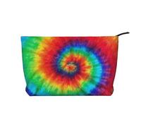 Tie Dye Hippies Corduroy Makeup Bag Travel Organizer Bag Cosmetic Bag Large Wide-Open Pouch
