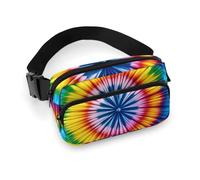 Tie Dye Hippies Fanny Pack for Women Men Waist Bag Belt Bag Adjustable Casual Bag for Travel Sports Hiking, white, 7.9x5.1inches