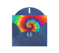 Tie Dye Hippies Pearl Paper Holiday Greeting Card With Envelopes Weddings Party Birthday Invitations Wishes