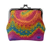 Tie Dye Hippies print Coin Purse Small Change Purse Card Holder Coin Pouch Small Wallet for Women and Men, Black, One Size, Vintage