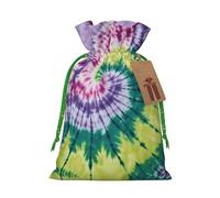 Tie Dye Hippies Print Drawstring Pouches For Gifts,Reusable Fabric Gift Bags,For Holiday And Party Presents