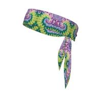 Tie Dye Hippies Print Head Tie Headbands Athletic Sweatbands for Men Women Head Tie Sport Bandana for Yoga Gym