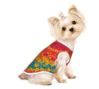 Tie Dye Hippies Print Pet Sleeveless Tank Top for Dogs Cats Apparel Stretchy Soft Fashion Vest Gear Wear