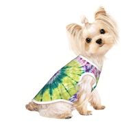 Tie Dye Hippies Print Pet Sleeveless Tank Top for Dogs Cats Apparel Stretchy Soft Fashion Vest Gear Wear
