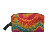 Tie Dye Hippies Print Portable Large - Capacity Travel Toiletry Organizer Bag, fit for Travel and Daily Use