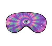 Tie Dye Hippies Print Sleep Mask for Women Men, Soft Eye Mask with Adjustable Strap for Sleeping, Light Blocking Travel Blindfold for Nap Comfortable Eye Cover for Home Office