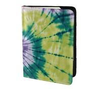 Tie Dye Hippies Print Stylish Men Women 5.5 Inch Passport Travel Document Wallet For Secure Storag, Black, One Size