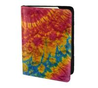 Tie Dye Hippies Print Stylish Men Women 5.5 Inch Passport Travel Document Wallet For Secure Storag, Black, One Size