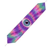Tie Dye Hippies Print Table Runner for Dining Table, Short Plush Runners Washable & Durable Tablerunner Modern Home Decor for Wedding, Kitchen, Holiday 200*33cm
