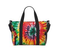 Tie Dye Hippies Print Travel Duffel Bag, Lightweight Water-Resistant Weekender Spacious Gym & Travel Bag for Men, Women & Teens