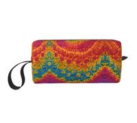 Tie Dye Hippies print Travel Toiletry Pouch, Pencil Bag Canvas Makeup Bag, Multi-Purpose Cosmetic Bag with Zipper, White, One Size