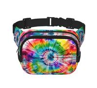 Tie Dye Hippies print Womens Fanny Pack Everyday Hip Pouch Waist Bag for Travel Outdoor Running Hunting for Adult, Black, One Size