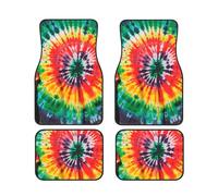 Tie Dye Hippies Printed Anti-Slip Car Floor Mats Full Set Of 4 Universal Fit Car Mats for Cars, Trucks, SUVs