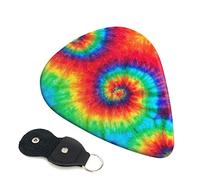 Tie Dye Hippies Set Of 6 Guitar Plectrums For Acoustic Guitar, Electric Guitar, Bass, Ukulele - Thin, Medium And Thick.