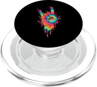 Tie Dye Horns Hand Sign Psychedelic Dripping PopSockets PopGrip for MagSafe