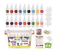 Tie Dye Kit, 18 Colors Fabric Art Set with Rubber Bands Gloves Apron and Table Cover for Project Cold Water Tie Pigments Set Powder Water Based Step Tye Kits