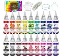 Tie Dye Kit 18 Colours - Vivid Permanent Textile Paint for Children and Adults, DIY Clothing Painting Fabric - Textile Dye and Powder Graffiti Dye for Shirt, T-Shirts, Hoodie, Party