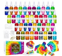 Tie Dye Kit - 40 Colours Permanent Fabric Dye with Rubber Bands, Gloves, Table Cover, Apron for Adult Tie-Dye Art - All-in-1 Textile Paint for DIY Shirt, Hoodie, Clothing, Fabric Painting