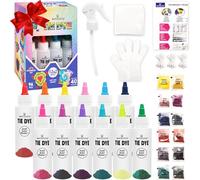 Tie Dye Kit, Tie Dye Set for Kids, 12 Vibrant Colors Pre-Filled Tye Dye Bottles, Non Toxic Permanent Fabric Dye Art Set, Easy DIY Fabric Art - Create Fun