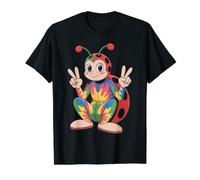 Tie Dye Ladybug Peace Sign Lady Bug Party Decoration Ladybug Value Graphic T-Shirt, Men, Black, XL