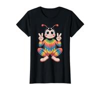 Tie Dye Ladybug Peace Sign Lady Bug Party Decoration Ladybug Value Graphic T-Shirt, Women, Black, M