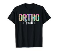 Tie Dye Leopard Orthopedic Technician Surgeon Orthopedist Value Graphic T-Shirt, Men, Black, S