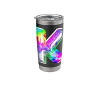 Tie Dye Letter K Bold Rainbow Initial Art Stainless Steel Insulated Tumbler