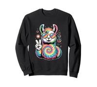 Tie Dye Llama Sunglasses Peace Festival Sweatshirt
