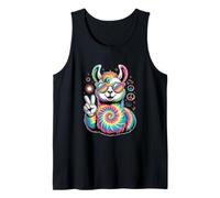 Tie Dye Llama Sunglasses Peace Festival Tank Top