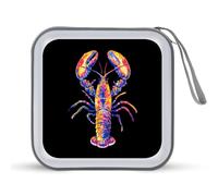 Tie Dye Lobster CD Case Holder Portable 40 Capacity DVD Wallet Storage Organizer for Car Travel