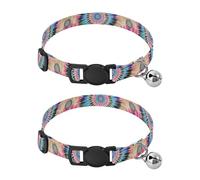 Tie Dye Mandala Easy to Wear Pet Collars 2 Pack Comfortable Cat Collar