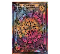 Tie Dye Mandala Tapestries Home Decor Wall Hanging Tapestry Indian Hippie Elephant, yin yang, Dream catcher, Wolf Bohemian Boho Multicolour Cloth Wall Art 140 x 200 cms (MULTI LIFE CYCLE)