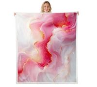 Tie Dye Marble Kids Throw Blanket,Butterfly Tie Dye Gradient Artsy Bed Blanket,Dreamy Chic Fashion Girls Boys Sofa Decor,Red Pink Fuzzy Blanket,Twin Size (60 x 80 Inches)
