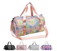 Tie Dye Mesh Duffle Bag,Mesh Gym Bag with Shoe Compartment,Large Mesh Beach Bag,Mesh Swim Bag (Flower)