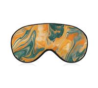 Tie-Dye Orange Green Marbled Fashion Sleep Eye Mask Soft Covers for Sleeping with Adjustable Strap