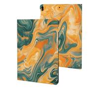 Tie-Dye Orange Green Marbled Slim Case Compatible with iPad 10th 9th 8th 7th Generation 2022 2021 2020 2019 Protective Cover Stand
