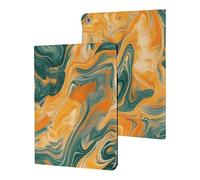 Tie-Dye Orange Green Marbled Slim Case Compatible with iPad 10th 9th 8th 7th Generation 2022 2021 2020 2019 Protective Cover Stand