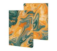 Tie-Dye Orange Green Marbled Slim Case Compatible with iPad 10th 9th 8th 7th Generation 2022 2021 2020 2019 Protective Cover Stand