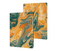 Tie-Dye Orange Green Marbled Slim Case Compatible with iPad 10th 9th 8th 7th Generation 2022 2021 2020 2019 Protective Cover Stand