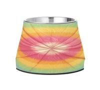Tie-dye Pattern Bright Colors Tie-dye Background Dogs Food Bowl Non Slip Stainless Steel Cats Basic Bowls for Slow Feed Cats Slow Down Eating