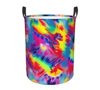Tie Dye Pattern Circular single-layer laundry basket, fit for multi-functional storage in dormitories/bedrooms