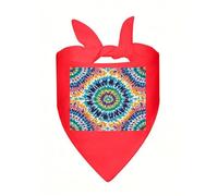 Tie Dye Pattern Dog Bandana Cute Soft Triangle Bibs Washable Kerchief Adjustable Dog Scarf Puppy Neckerchief Stylish Handkerchief Pet Bandana Pet Scarfs for Small Dogs Cat Pet Red-Style