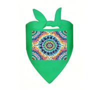 Tie Dye Pattern Dog Bandana Cute Soft Triangle Bibs Washable Kerchief Adjustable Dog Scarf Puppy Neckerchief Stylish Handkerchief Pet Bandana Pet Scarfs for Small Dogs Cat Pet Green-Style