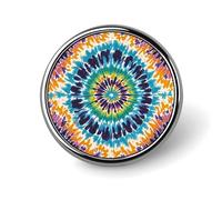 Tie Dye Pattern Round Badge Personalized Metal Lapel Pin Badges Fit Clothing Bags Hat Humorous Printed Brooch Badge Party Decorations Accessories for Men Women
