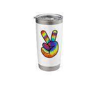 Tie Dye Peace Sign Peace Love Happiness Freedom Stainless Steel Insulated Tumbler