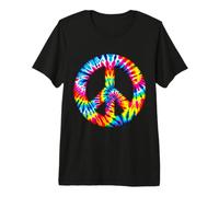 Tie Dye Peace Sign Rainbow Hippie Groovy Retro Premium T-Shirt