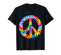 Tie Dye Peace Sign Rainbow Hippie Groovy Retro Value Graphic T-Shirt